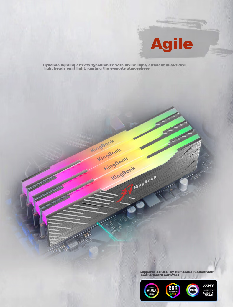 Модуль памяти KINGBANK SHARPBLADE-RGB DDR5 64GB (2x32GB) 6400MHz CL32, черный