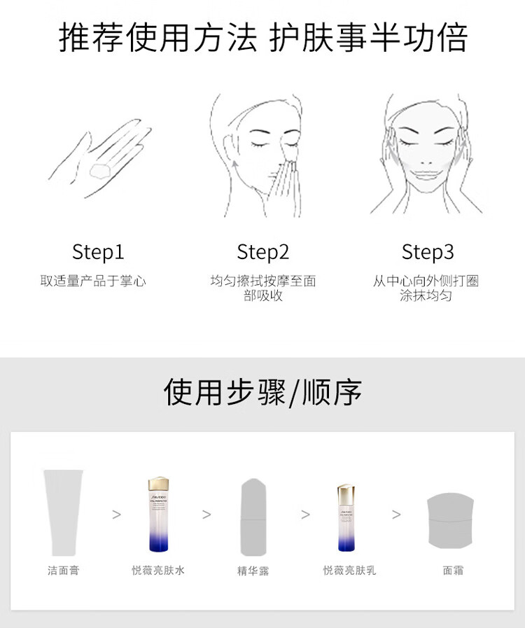 资生堂（SHISEIDO PROFESSIONAL）悦薇珀翡紧颜亮肤中样水乳套装 水75ml+乳50ml(清爽版)