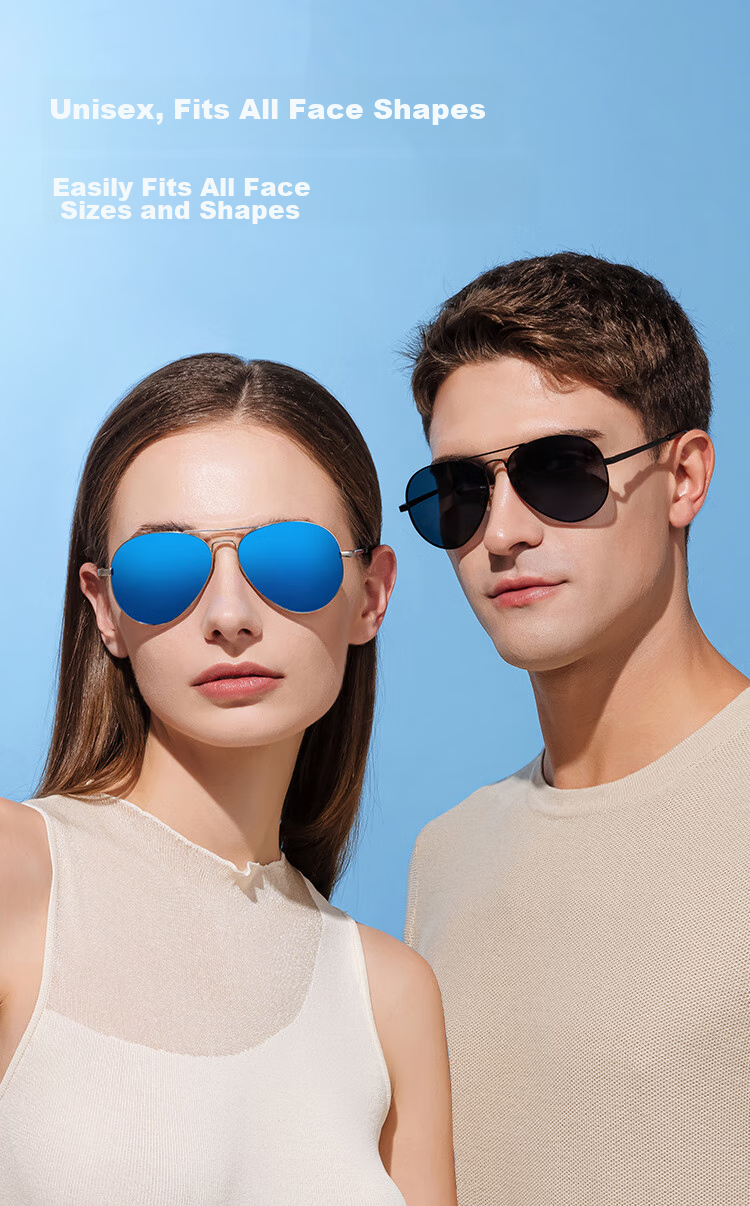 VEGOOS Солнцезащитные очки Авиаторы Polarized sunglasses for Men, Classic Aviator Style, Frog-Eye Glasses, Stylish Driving Sunglasses