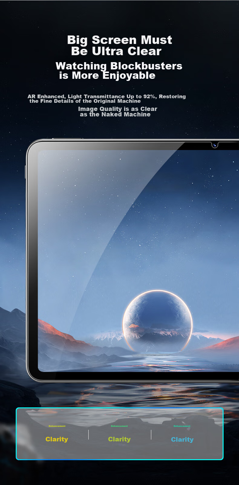Защитное стекло CangHua для Honor Pad X9 11 дюймов (2024), полноэкранное, HD, противоударное, защитная пленка