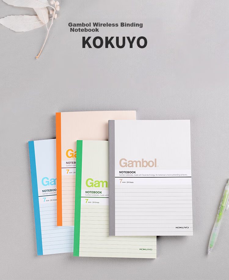 Блокнот KOKUYO Gambol WCN-G5607, A5, 7 мм, 60 листов, 5 шт. в упаковке, случайный цвет