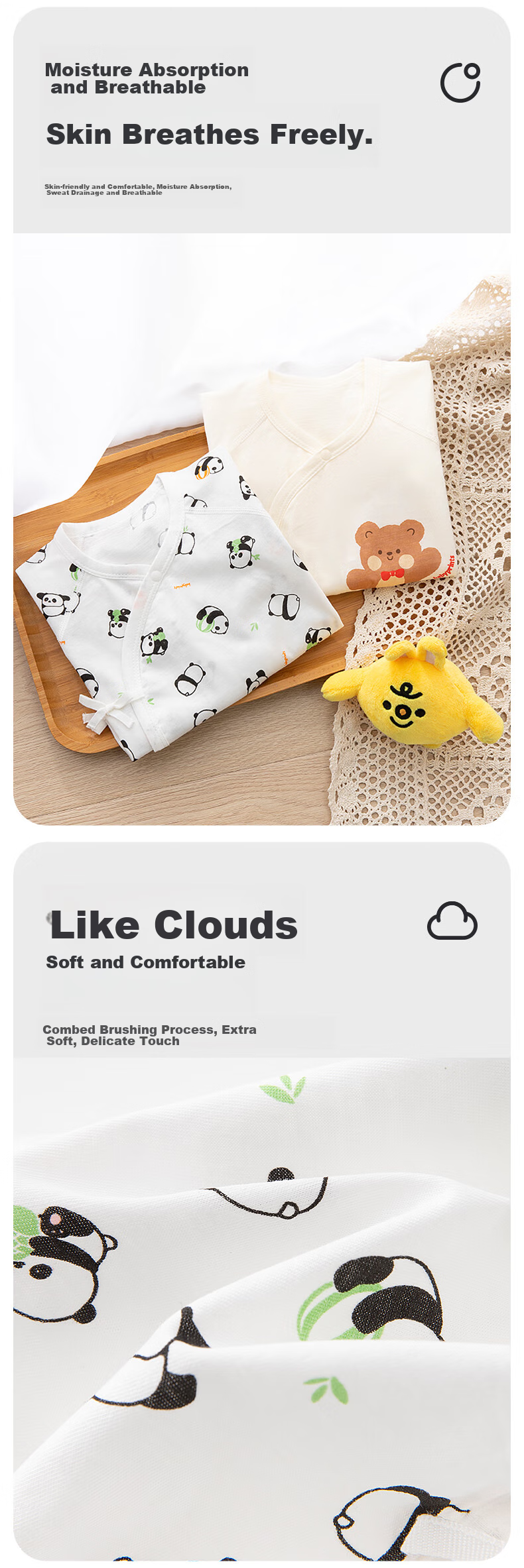 Детский комбинезон Babyprints, 2 шт., с длинным рукавом, мягкий хлопок, класс А, с рисунком "Зайчик", размер 66