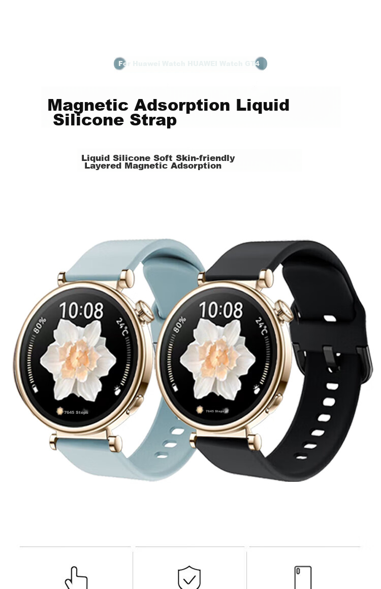 Ремешок ESCASЕ из силикона для Huawei Watch 5, GT4, 18 мм, молочный розовый
