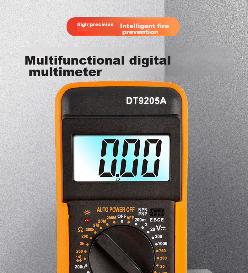 Цифровой мультиметр Zhugu DT9205, высокоточный, автоматический, бытовой, 750В AC, 20А DC