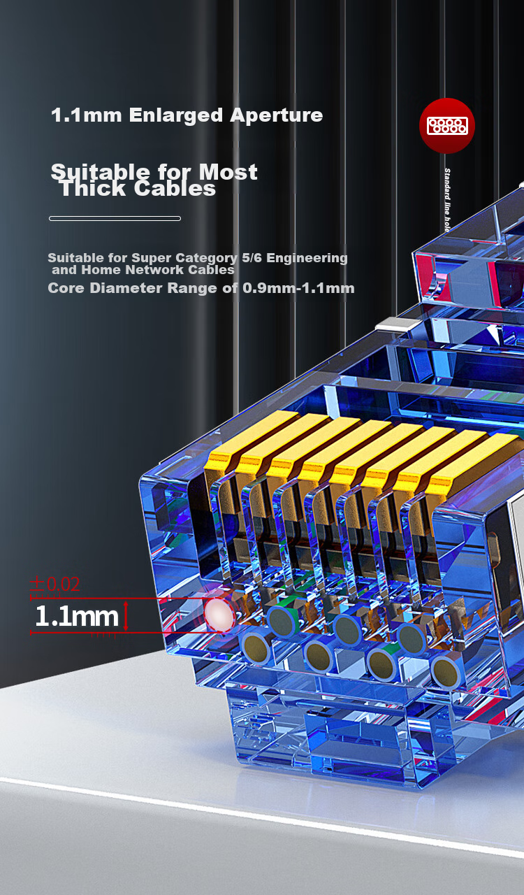 Сетевой коннектор AMPCOM категории 6, экранированный FTP, Gigabit Ethernet, RJ45, 8P8C, чистая медь, позолоченный, 100 шт.