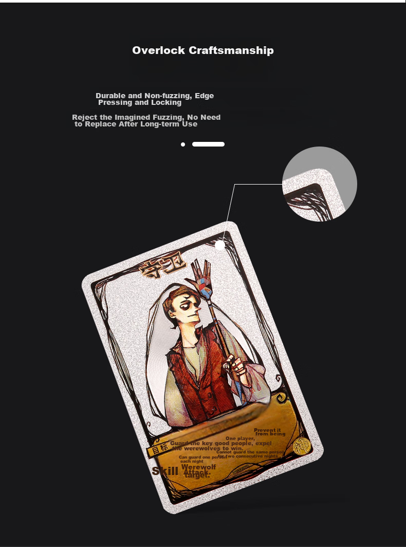 Настольная игра "Волк" (Werewolf), полная коллекция, Черное золото, водонепроницаемая ПВХ, пластиковая, 2025, карточная игра
