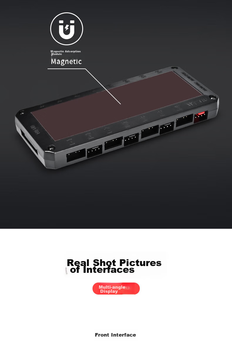 Контроллер ARGB Wanjia 5V, хаб PWM с температурным контролем, беспроводное управление, синхронизация RGB, магнитное крепление, 8 портов