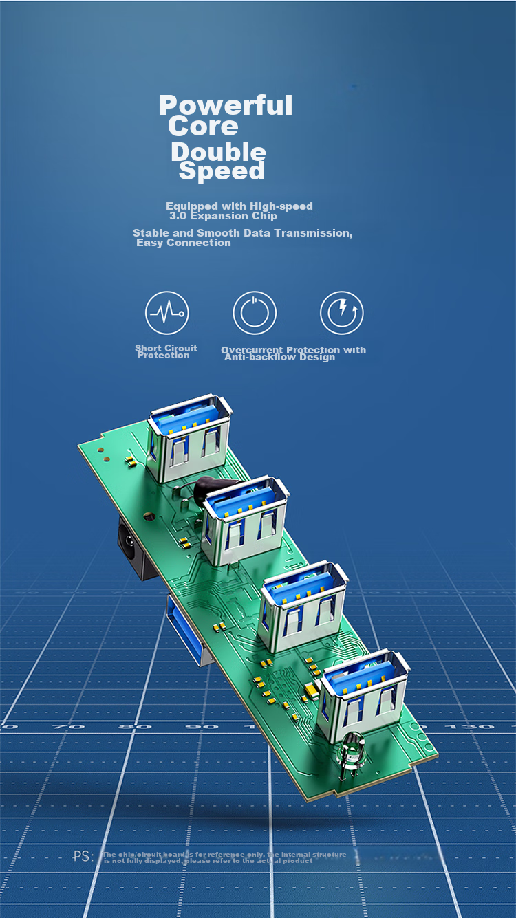 USB-концентратор SAMZHE JXQ-H04, 4 порта USB 3.0, алюминиевый сплав, высокоскоростной
