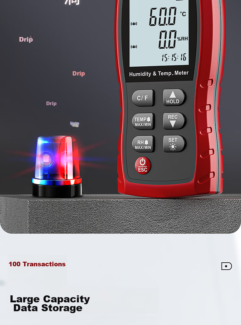 Цифровой термогигрометр DELIXI ELECTRIC THM01, портативный, промышленный, с ЖК-дисплеем