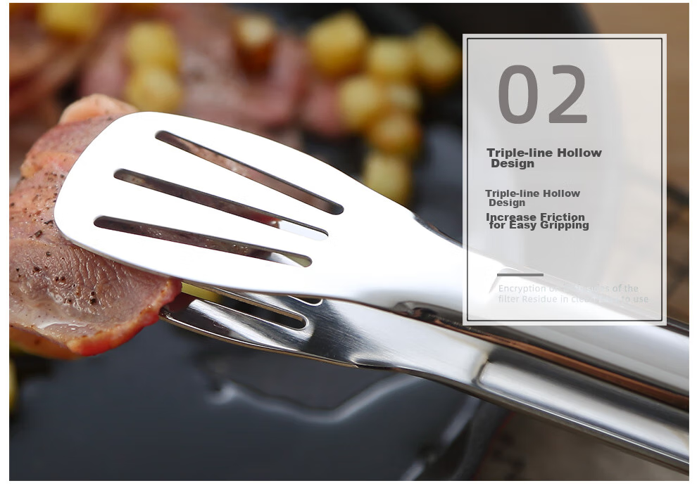 Кухонные щипцы Onlycook из нержавеющей стали 304, многофункциональные, для стейка, барбекю, хлеба, удлиненные и утолщенные, термостойкие, 28.5 см