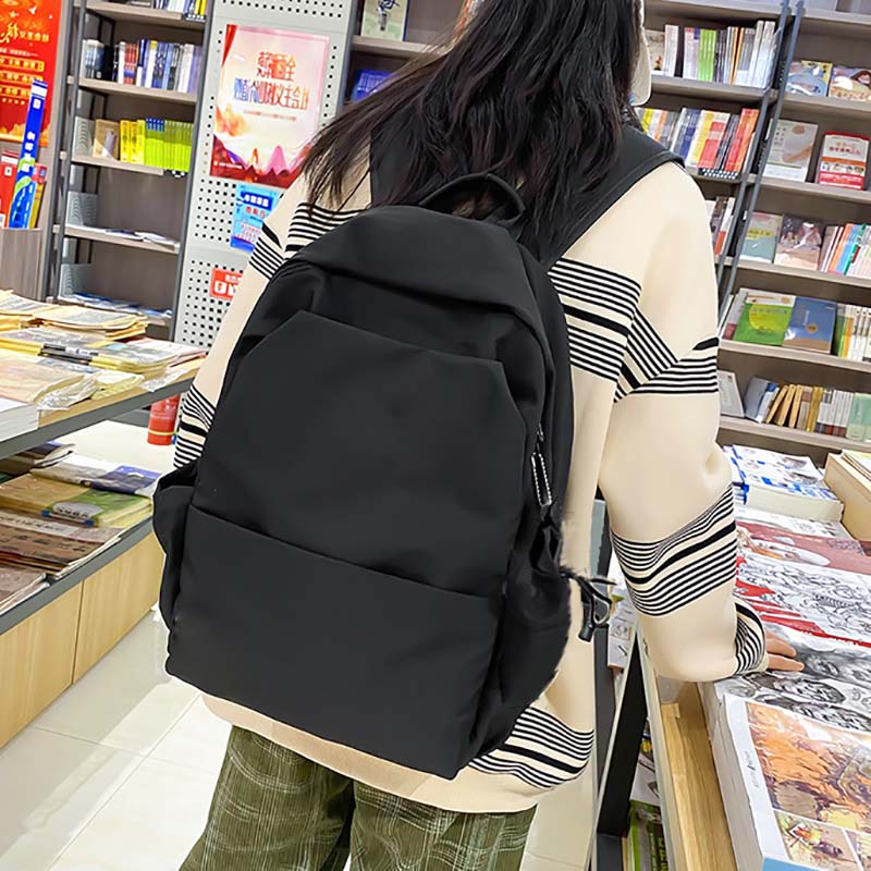 木丁丁书包小学生初中生  森系可爱学生休闲背包校园简约纯色双肩包 儿童背包旅行包