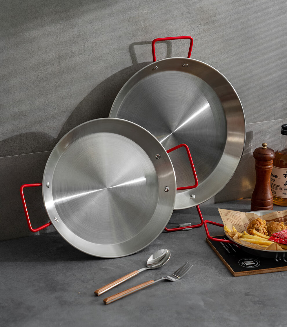 Тарелка Onlycook из нержавеющей стали, сервировочное блюдо для дома, закусочная тарелка с двойными ручками, для морепродуктов, диаметр 28 см