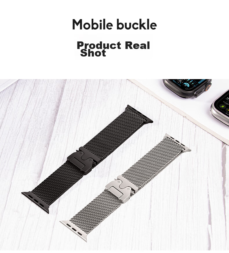 Ремешок Weiqiantu для Apple Watch Ultra 2 / S10 / 9 / 8 / 7, миланская петля, титановый оригинальный цвет, 49/46/45/44 мм