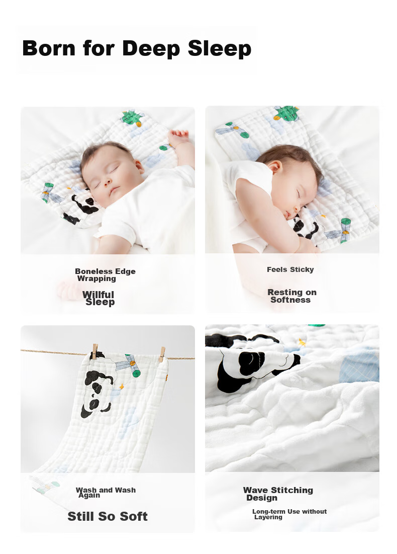 Подушка для новорожденных Babycare, дышащая, машинная стирка, Qiqi Tiankong, светло-голубой, 40*20