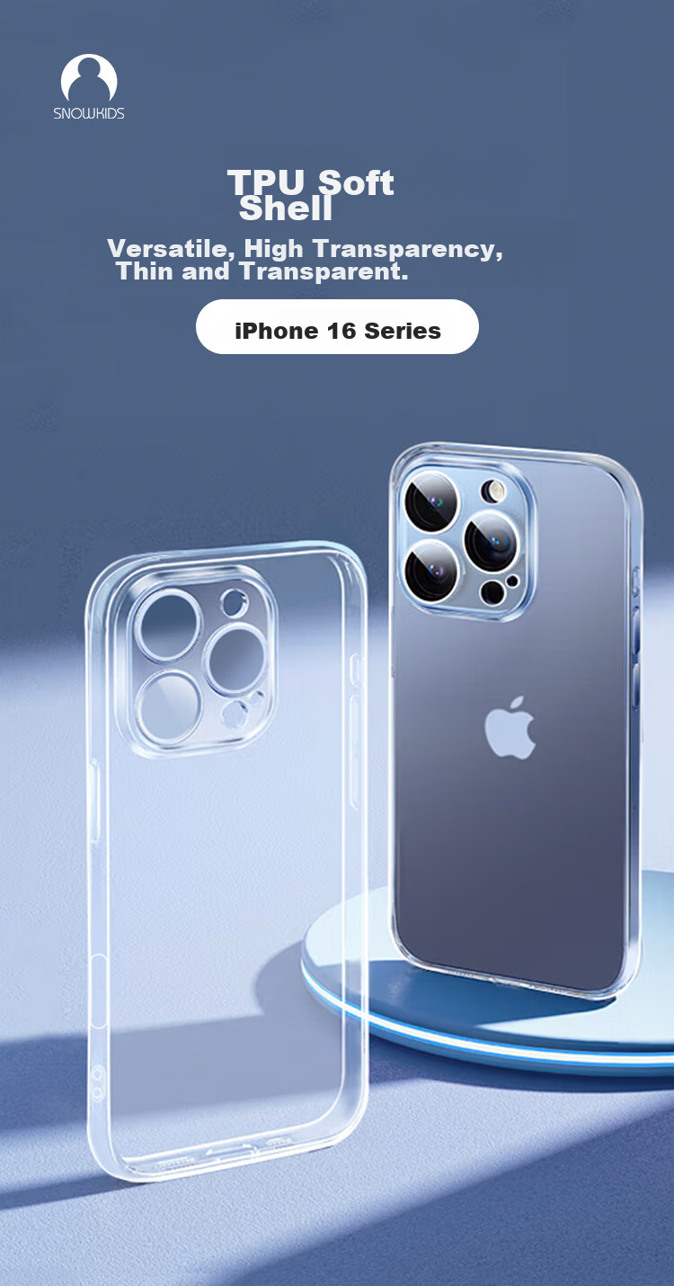 Чехол Snowkids для Apple iPhone 16 Pro, прозрачный, противоударный, ультратонкий
