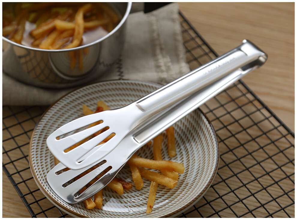 Кухонные щипцы Onlycook из нержавеющей стали 304, многофункциональные, для стейка, барбекю, хлеба, удлиненные и утолщенные, термостойкие, 28.5 см
