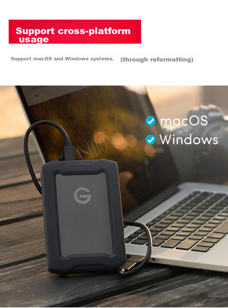 Портативный жесткий диск G-DRIVE ArmorATD, 5 ТБ, USB Type-C/USB 3.2, механический, 2.5 дюйма, внешний