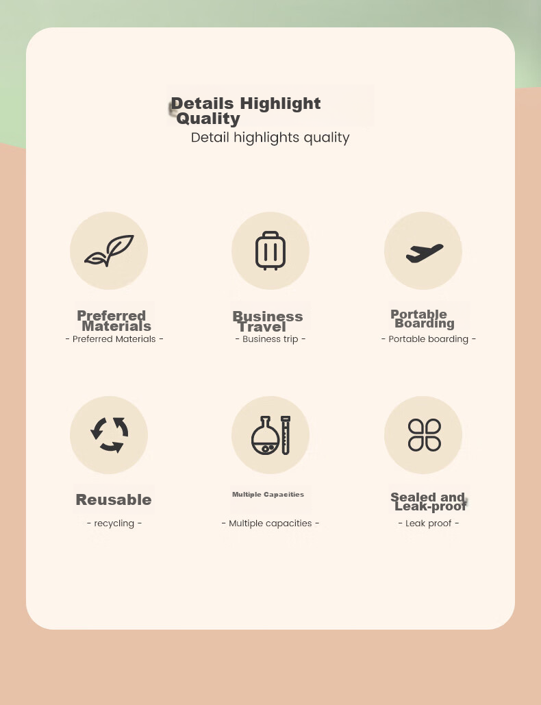 Одноразовые косметические диспенсеры Chense Travel Portable для лосьона, геля для душа и шампуня, набор из 5 шт.