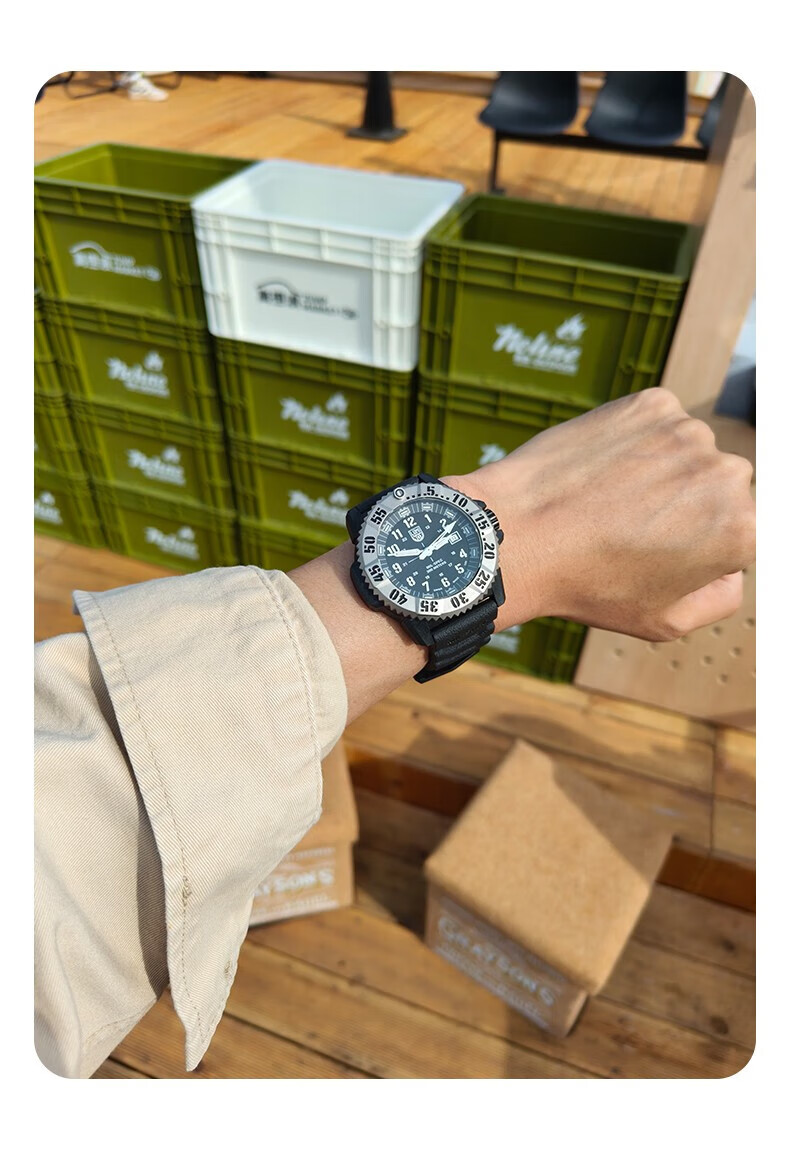 Швейцарские часы Luminox Military Standard 3351, мужские, спортивные, кварцевые, водонепроницаемые до 300 м, с резиновым ремешком, корпус из углеродного волокна