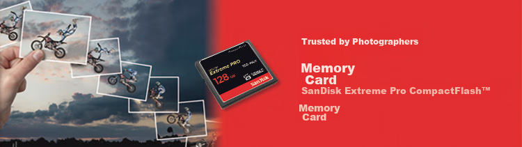 Карта памяти SanDisk Extreme PRO CompactFlash, 128 ГБ, скорость чтения 160 МБ/с, скорость записи 150 МБ/с