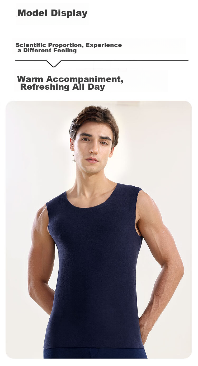 Мужская термофутболка MiiOW Polyester Modal Nylon Thermal Vest, мужское бесшовное нижнее белье с флисом, без рукавов, осень-зима