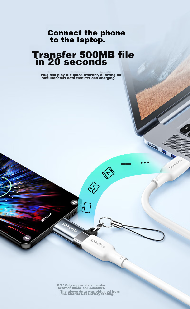 Адаптер SAMZHE Micro USB на Type-C, кабель-конвертер для зарядки и передачи данных, совместим с Huawei, Xiaomi, Samsung, OPPO, Vivo