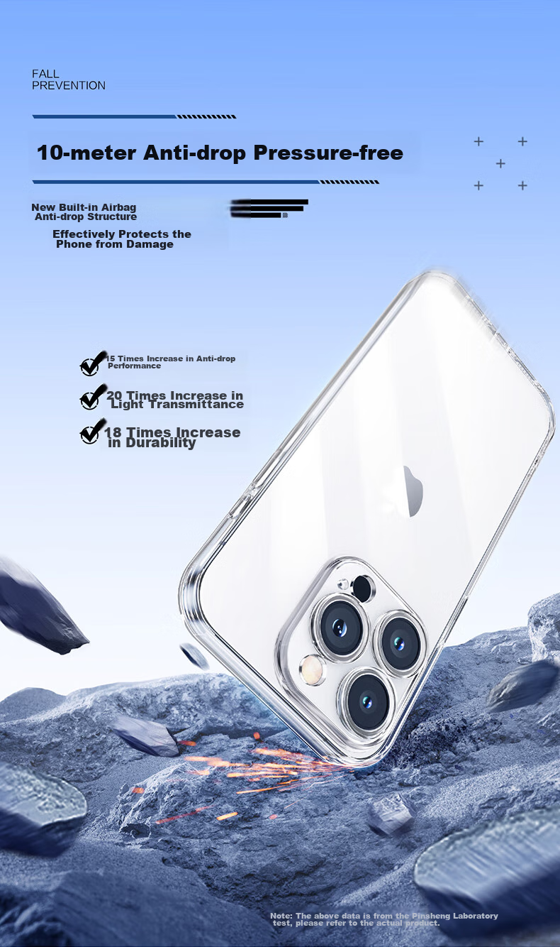 Чехол PISEN для iPhone 15 Pro Max, прозрачный, противоударный, ультратонкий, пылезащитный, антистатический, артикул 100066399699