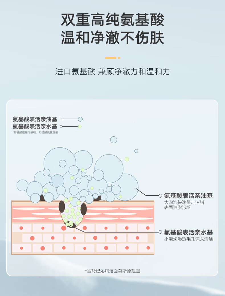雪玲妃氨基酸泡沫洗面奶男女士洁面乳慕斯500ml深层清洁细致毛孔
