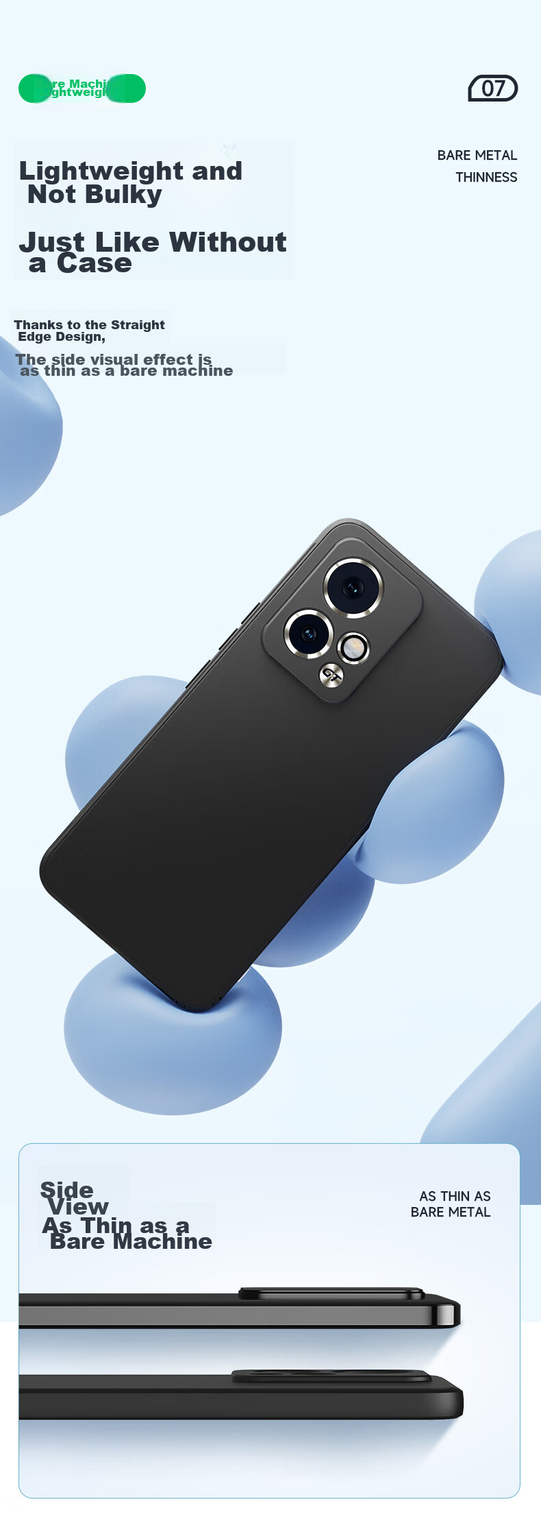Чехол BIAZE для Honor 90 GT, противоударный, ультратонкий, с flocked lining, черный