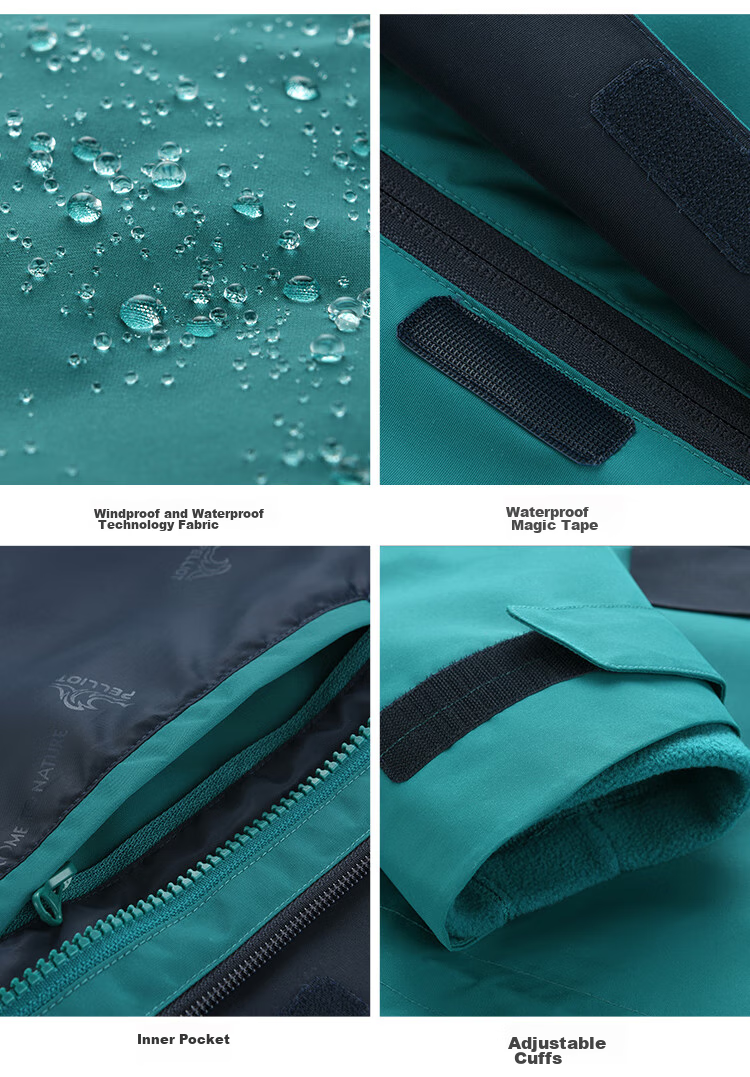 Мужская куртка Pelliot "Cheng Yi Same Style" Mountain Color, трехслойная, ветрозащитная, для активного отдыха, модель 0105, черная, размер L