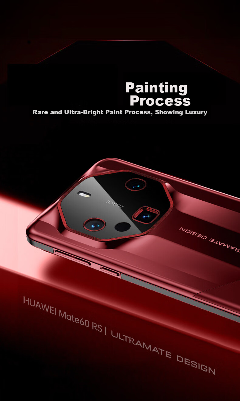 Чехол для Huawei Mate60 RS от IM-CHEN, металлический, с защитой объектива, бизнес-стиль, черный