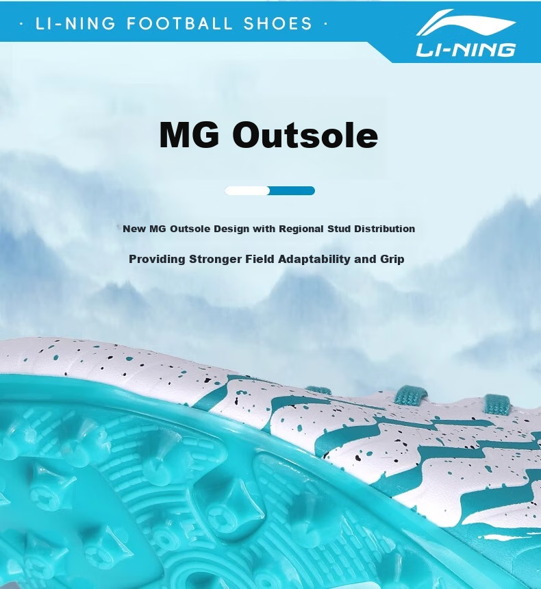 Детские футбольные бутсы Li-Ning MG, для подростков, мальчиков и девочек, нескользящие, износостойкие, профессиональные, зеленые, размер 32