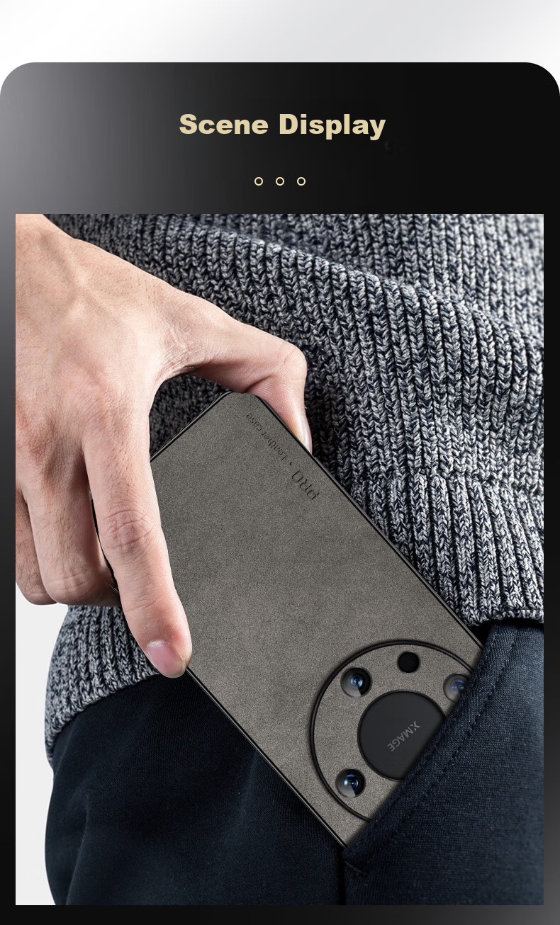 Чехол для Huawei Mate60 Pro/Pro+ Shangsu, противоударный, с полной защитой камеры, из роскошной кожи ягненка, черный