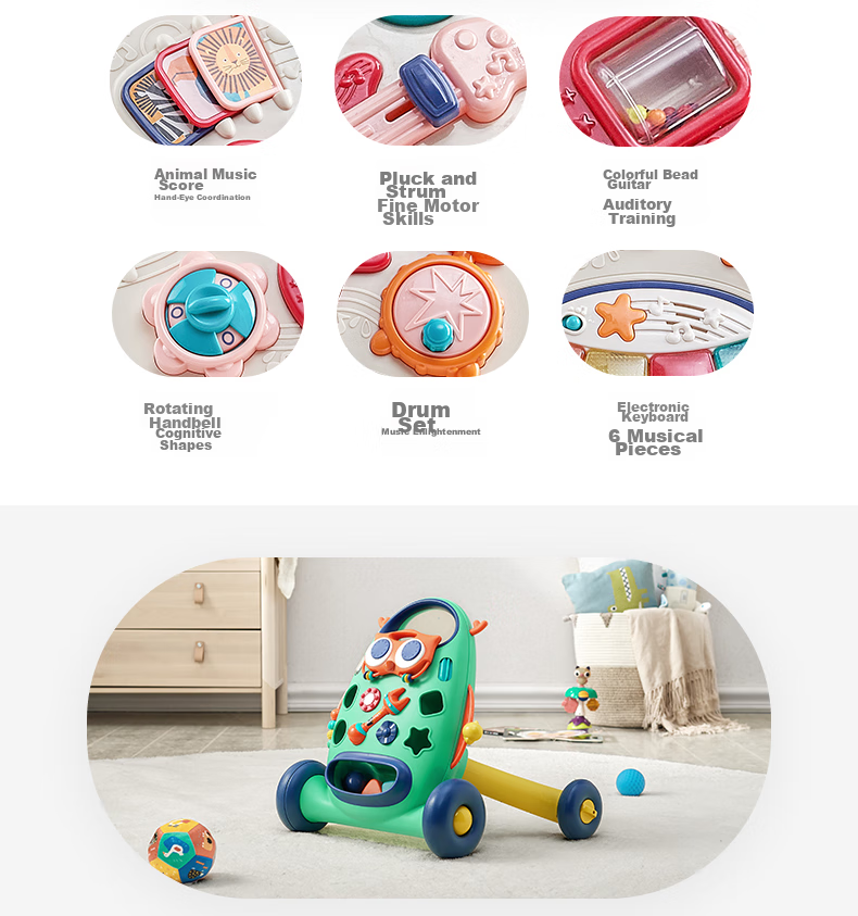 Детский ходунок-каталка babycare с регулируемой скоростью, многофункциональный балансировочный велосипед с защитой от опрокидывания, для детей от 9 месяцев до 3 лет, Keluomei
