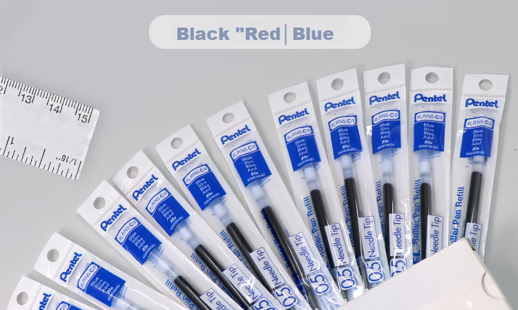 Набор стержней для гелевой ручки Pentel LRN5, 0.5 мм, черные, 12 шт.