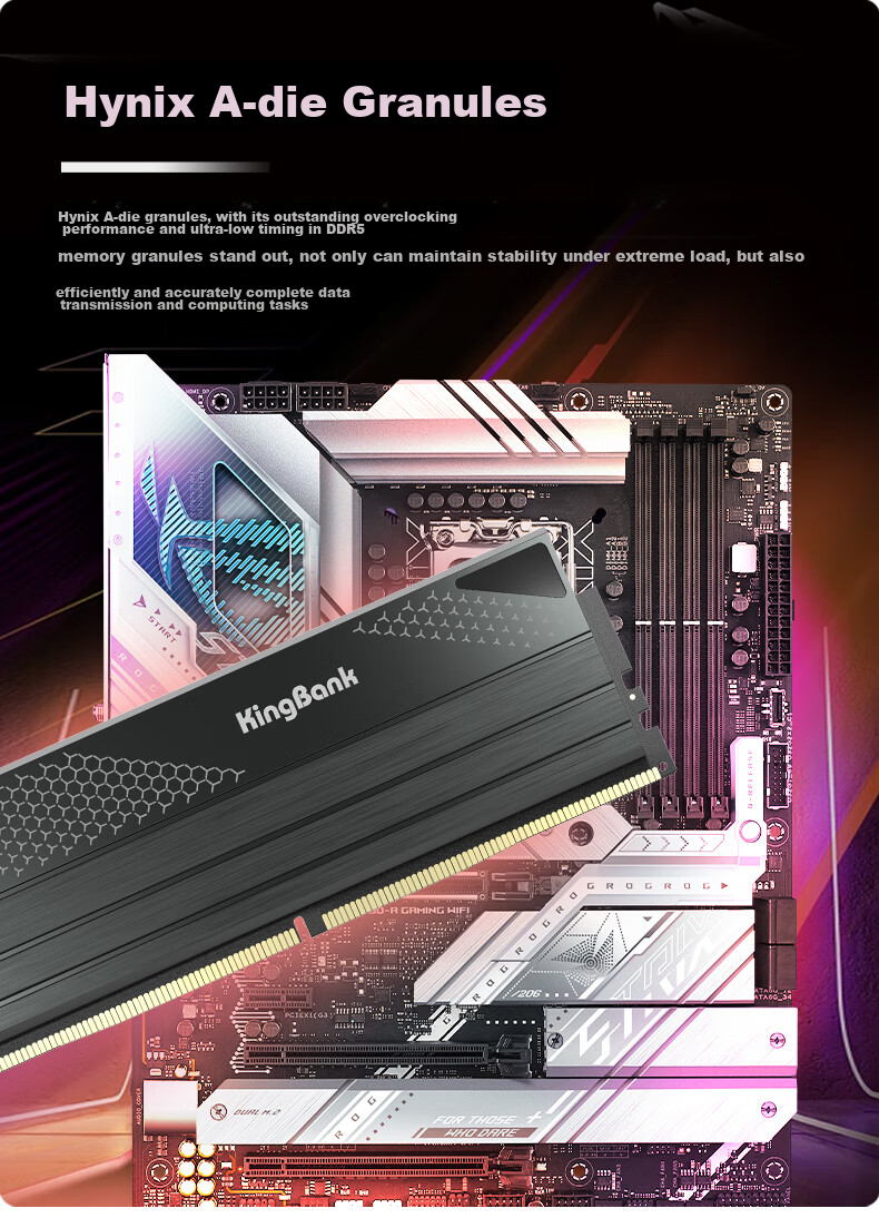 Оперативная память KINGBANK DDR5, 32 ГБ (2x16 ГБ), 6000 МГц, CL28, для настольных ПК, комплект из 2 модулей