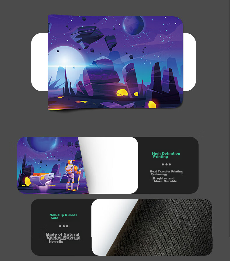 Игровой коврик для мыши Lingshe, экстра-большой, 800x300x3 мм, утолщенный, с точной блокировкой края, G-03, подарочный набор "Блуждающая Земля"