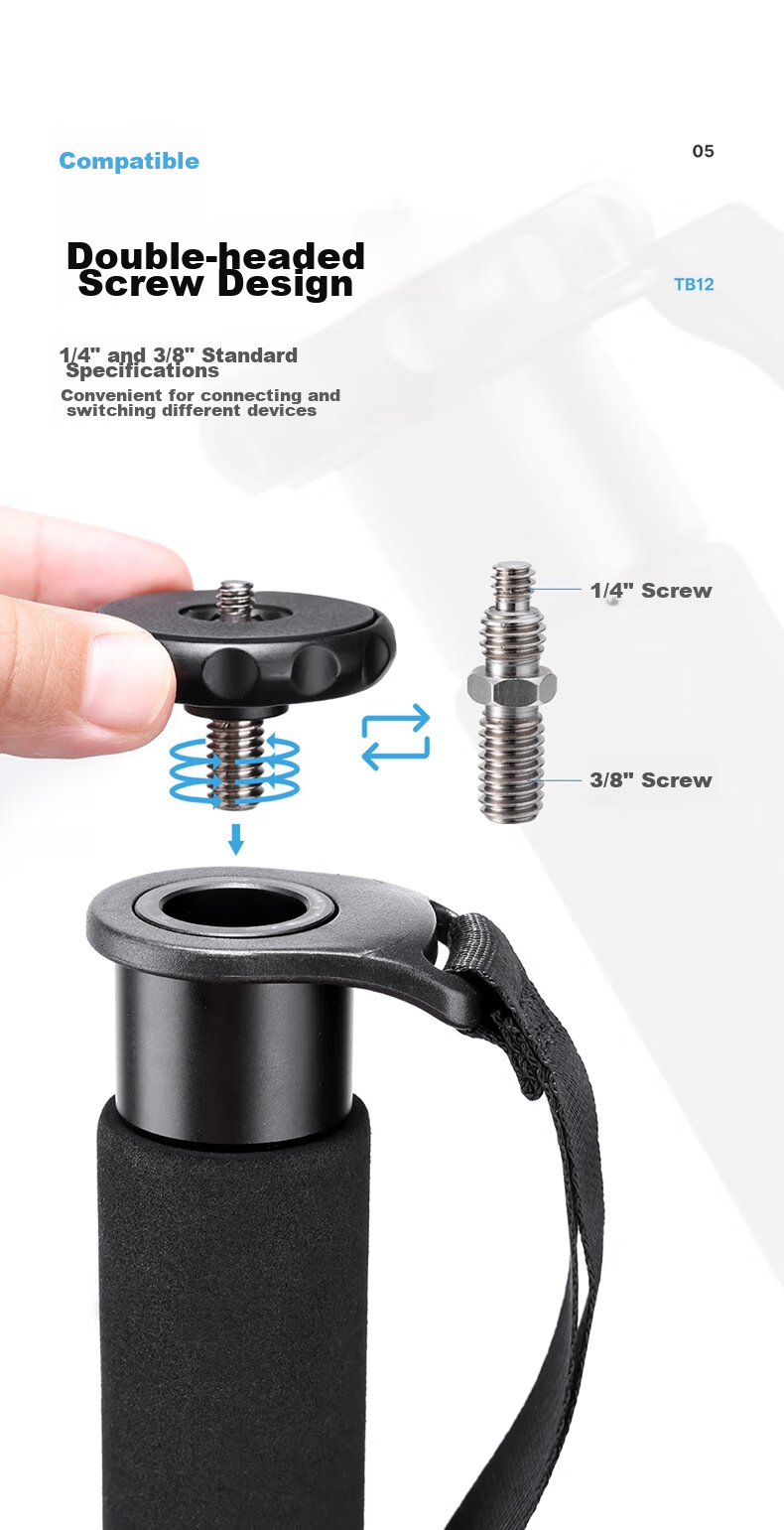 Ulanzi TB12 1.5-Meter Flip-Lock Monopod (без шаровой головки), алюминиевый сплав, легкий штатив для DSLR-камер, монопод для беззеркальных камер, походная стойка