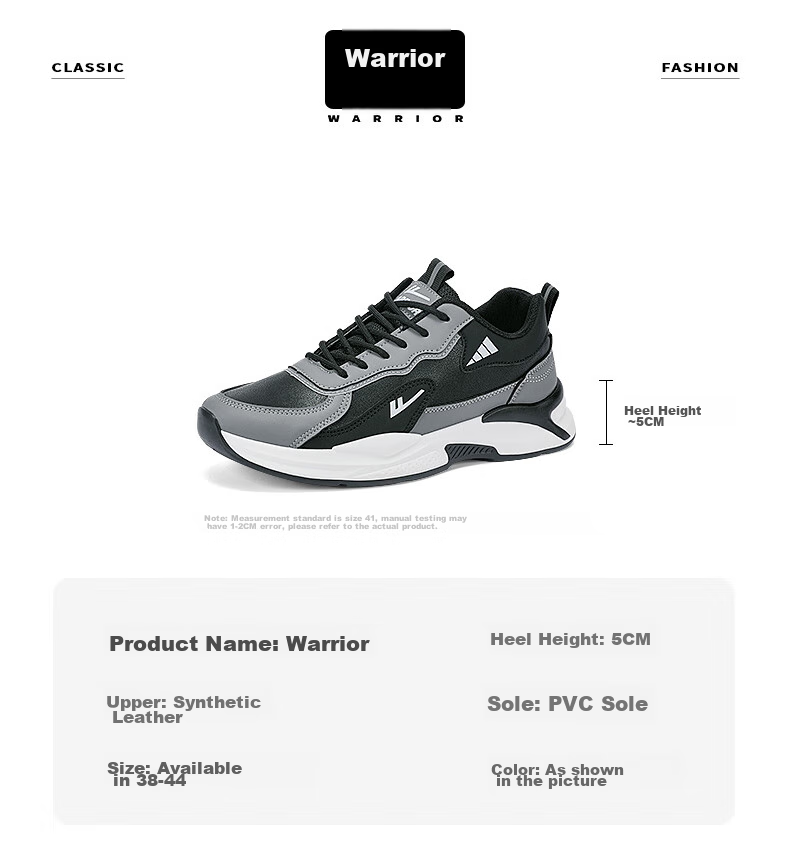 Кроссовки Warrior для мужчин, кожаные, повседневные, дышащие, амортизирующие, серые, размер 43