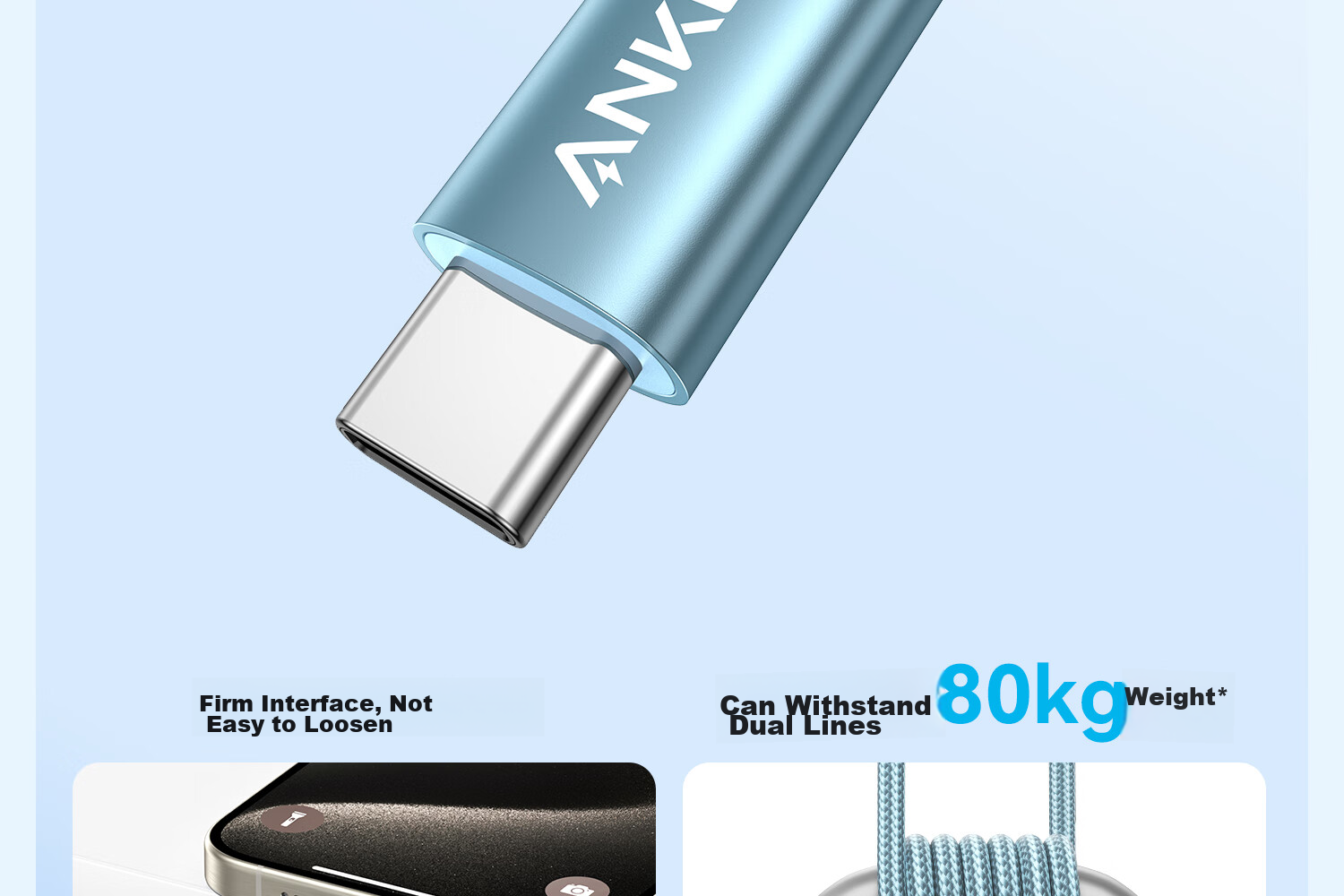 Кабель ANKER Ice Point Apple Type-C - Type-C, 100W, 1м, белый