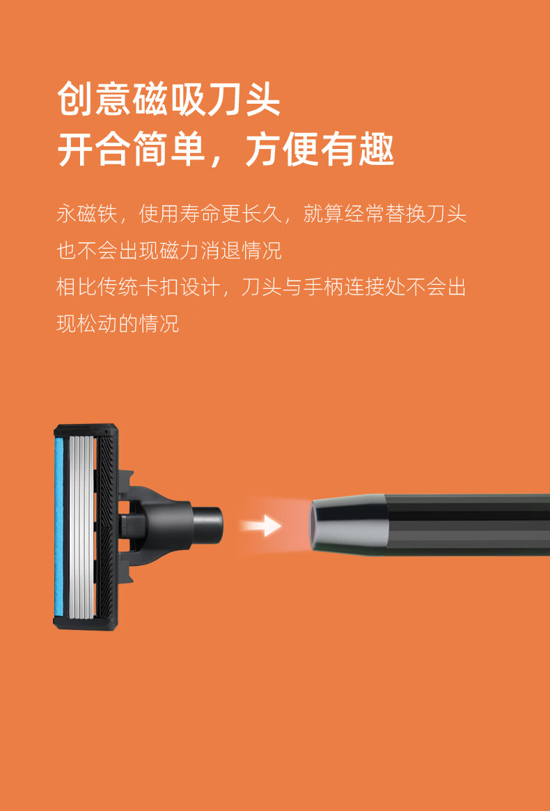 焕醒手动剃须刀老式刮胡刀德国进口锋速5层刀片8件套礼盒装送男友