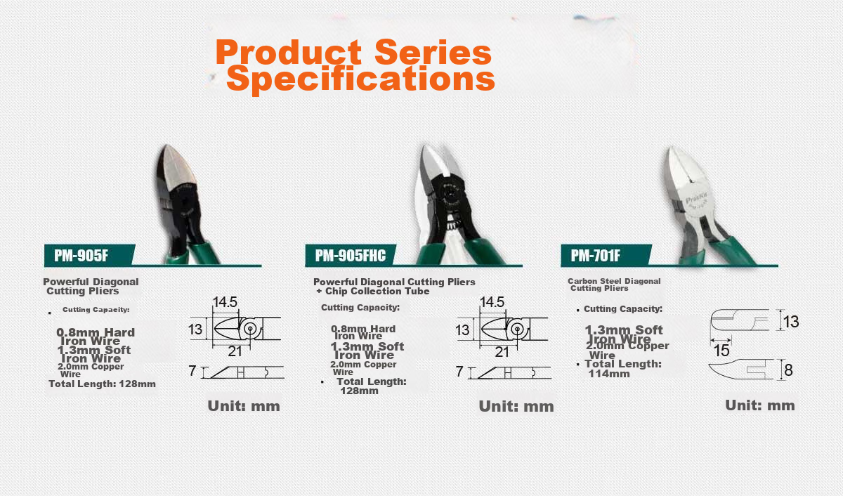 Пресс-клещи Pro'sKit PM-905F, 128 мм, для обжима кабельных наконечников, высокоуглеродистая сталь