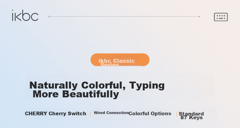 Механическая клавиатура Ikbc C200, 87 клавиш, проводная, игровая, офисная, серая, с переключателями Cherry MX Brown
