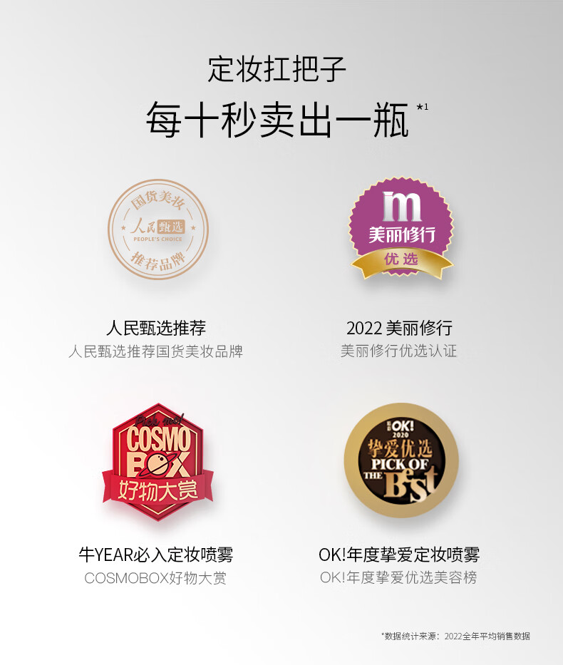柏瑞美（PRAMY）定妆喷雾经典款快速成膜持久定妆不易脱妆保湿白瓶100ml