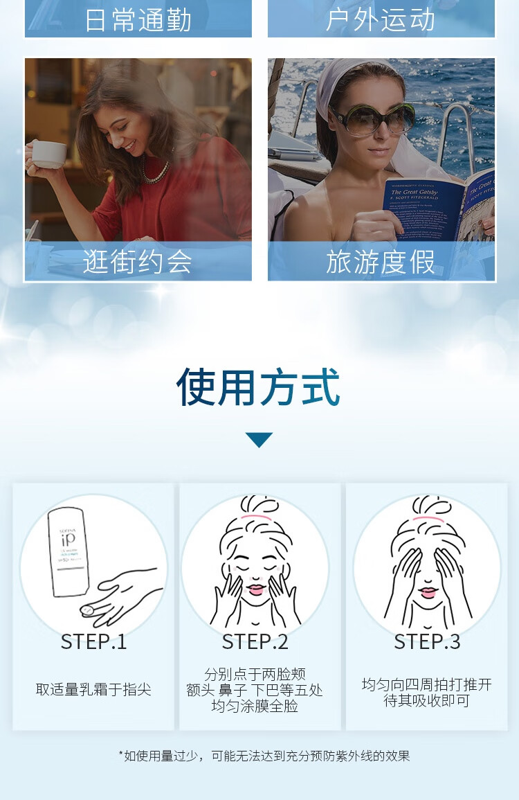 苏菲娜（Sofina）IP清透防晒乳30ml(小蓝伞升级款) SPF50+ PA++++水润养肤持久隔离