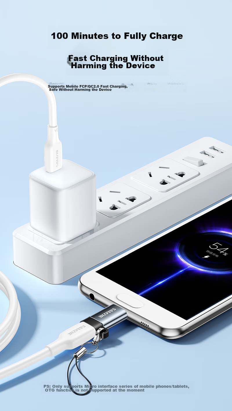 Адаптер SAMZHE Micro USB на Type-C, кабель-конвертер для зарядки и передачи данных, совместим с Huawei, Xiaomi, Samsung, OPPO, Vivo