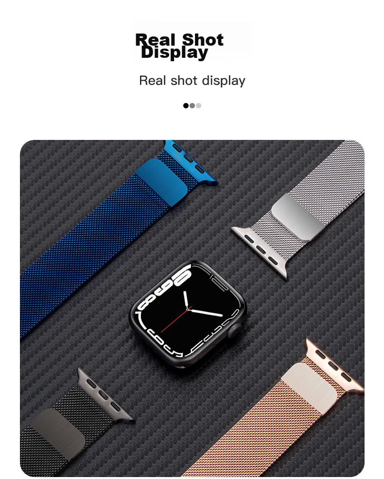 Ремешок Milanese для Apple Watch Ultra2/S10/S9/8/7 44/45/49MM, стальной, с магнитной застежкой, цвет "Звездный свет"