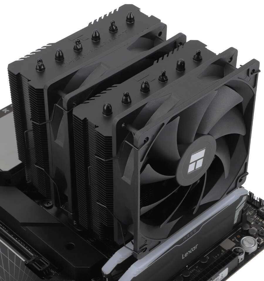 Кулер для процессора Thermalright Peerless Assassin 120 SE BLACK, воздушное охлаждение, 6 тепловых трубок, двойные башни, вентиляторы 120 мм, высота 155 мм, черный