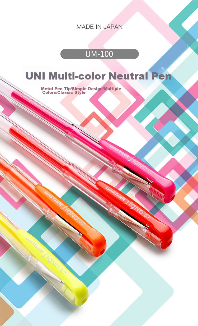 Ручка гелевая Uni Mitsubishi Uni-Ball UM-100, красная, 0.5 мм, набор 5 штук
