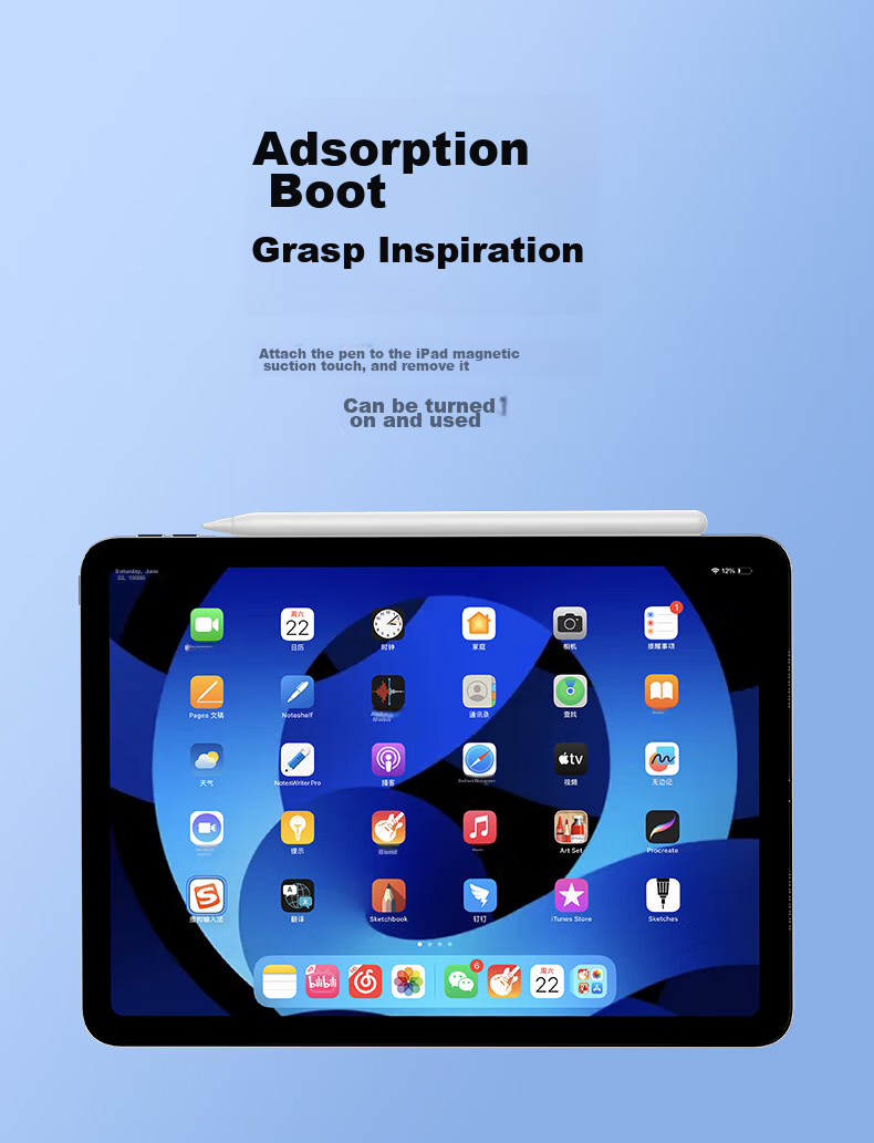 Емкостный стилус Smorss для iPad, альтернатива Apple Pencil, с Bluetooth, цифровым дисплеем, магнитным двойным зарядным устройством, сенсорная ручка для рисования для iPad Air 5/Pro/Mini